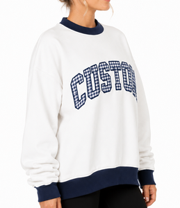 Sudadera informal bordada con cuello simulado para mujer, manga larga, transpirable, de algodón y poliéster, corte holgado, estilo urbano - Product Image 6