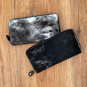 Precio de fábrica, monedero de piel de vaca para mujer, cartera con cremallera, Cartera de mano larga de cuero genuino, tarjetero, carteras para mujer - Product Image 4