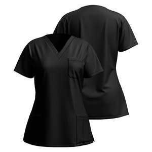 Medical Scrub Sets V-Neck <b>Top</b> & Drawstring Pants Spandex Polyester Hospital Nurse Uniforms Multi-Pocket - Product Image 1