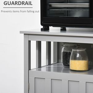 "Handmade Mango Wood Modern Ribbed Villa <b>Sideboard</b> with Anti-Tip Feature for Gray <b>Kitchen</b> Storage" - Product Image 5