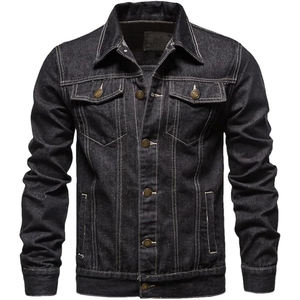 Veste en jean pour homme, coupe classique, denim bleu élégant, vêtement d'extérieur confortable en coton, fermeture à boutons, durable, mode décontractée - Product Image 1