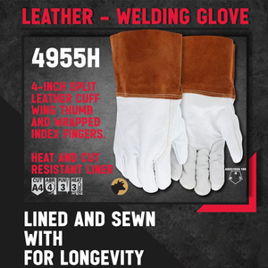 Guante de Bombero de Cuero Vacuno con Certificación CE, 11 oz, Forro de Aramida, Resistente a la Abrasión, para Soldadura TIG - Product Image 6