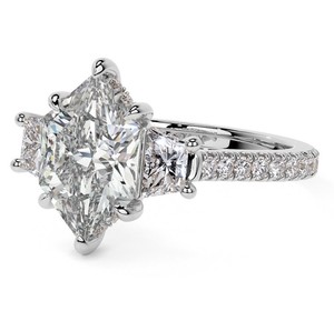 Dutch Marquise Cut 12x6mm Prong Set Moissanite 925 Sterling Silver White <b>Gold</b> Plated Luxury <b>Vintage</b> Engagement Wedding <b>Ring</b> - Product Image 4