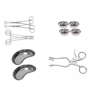 Stainless Steel Surgical Instrument Set With <b>Clamps</b> Trays And Bowls For Veterinary Use - Product Image 2