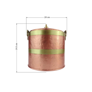 Copper Made Vintage <b>Ice</b> Bucket With Tong Decorative Finish Suitable For Farmhouse Kitchens & Outdoor Celebration Supplies - Product Image 1