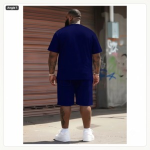 Custom Men's Plus Size Casual T-<b>Shirt</b> Set With Cartoon <b>Beer</b> Print O-Neck Short Sleeve Knitted Cotton Loose Fit - Product Image 6