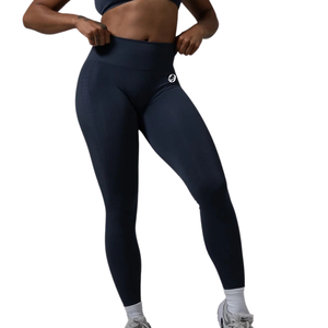 Navy <b>Blue</b> Women's Mid Rise Performance Leggings Moisture Wicking Workout Pants for Gym Yoga Training Running Fitness - Product Image 1