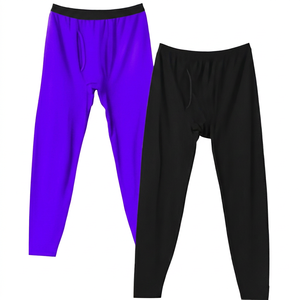 Leggings de compression pour homme, couleur unie, longueur intégrale, respirants, taille élastique, spandex, nylon, vêtements de sport - Product Image 3