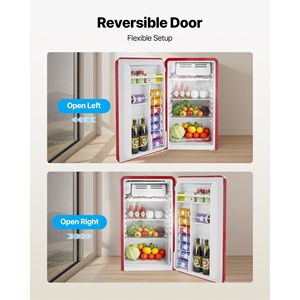 Mini Frigorifero a Porta Singola da 3,2 Cu.Ft a Basso Consumo Energetico con Temperatura Regolabile e Ripiano in Vetro per Dormitori e Hotel, Capacità 10L - Product Image 6