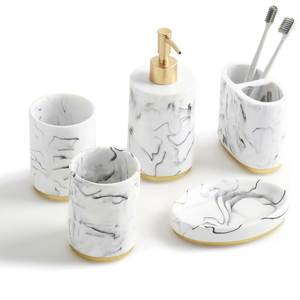 Ensemble de salle de bain en résine étanche, design rond modelé à la main avec motif circulaire pour mariage et décoration intérieure - Product Image 4