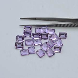 Pierre précieuse naturelle en améthyste rose facettée de forme octogonale 9 mm 11 mm, améthyste Rose de France, pour bijoux et accessoires DIY - Product Image 1