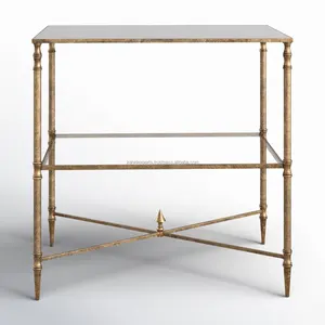 Premium Designer Modern Gold Polished Metal <b>Coffee</b> <b>Table</b> with Wood Top Storage & Portable Design for Home Furniture - Product Image 6
