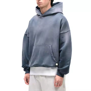Sudadera con capucha para hombre y niño, de material grueso, con lavado ácido, de secado rápido, personalizada al por mayor - Product Image 2