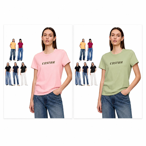 Plus Size Women's 100% Cotton Oversized Casual T-Shirts 2026 Streetwear Solid Eco-Friendly OEM Manufacturer Logo Letter - Product Image 3