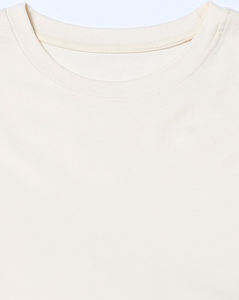 Custom Logo <b>Women's</b> <b>Cream</b> Cotton Crew Neck <b>T</b>-<b>Shirt</b> Short Sleeve Regular Fit Solid Color Casual Jersey Breathable All Seasons - Product Image 3