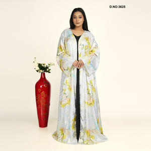 Chaqueta Larga Abaya de Satén Jacquard de Excelente Calidad para Bodas y Eventos Especiales, Disponible para la Venta - Product Image 1