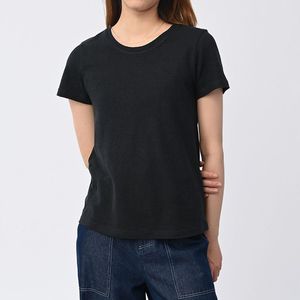 Camiseta de Verano para Mujer, 100% Algodón Jersey, Estilo Urbano Moderno, Informal, Holgada, con Estampado Sólido, Cuello Redondo, Manga Corta - Product Image 4
