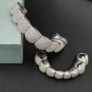 Grillz de Plata de Ley 925 con Diamantes de Moissanita, Diseño Facial, Regalo de Lujo para Moda Urbana Unisex - Product Image 3