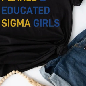 Camiseta Poodles Pearls & Educated Sigma Girls, camiseta informal de verano con gráfico de letras griegas personalizadas, color negro, manga corta, cuello redondo - Product Image 5