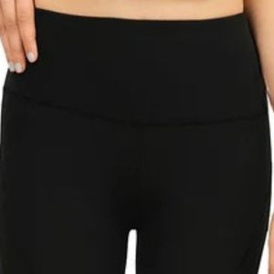 Women's <b>Black</b> <b>High</b> <b>Waist</b> Capri <b>Leggings</b> Knee Length Stretch Fitted Athletic Pants for Yoga Workout Running Fitness Training - Product Image 2