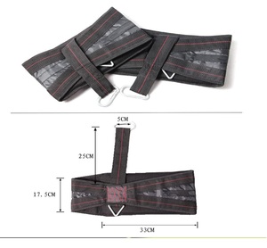 Correas de Levantamiento de Pesas de Goma con Diseño Antideslizante, Cierre de Hebilla, Portátiles para Gimnasio, Unisex, Costuras Negras y Rojas - Product Image 3