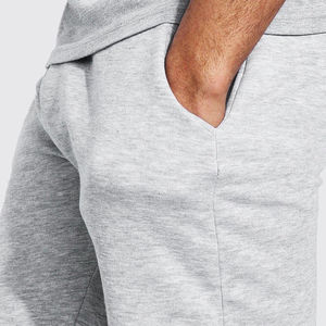 Shorts Bermuda Homme Gris en Coton de Haute Qualité, Taille Mi-Haute Élastique, Tissu Tricoté Décontracté avec Poches, Style Respirant - Product Image 6
