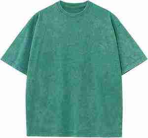 เสื้อยืดโอเวอร์ไซส์ลายฟอกสีสไตล์วินเทจสำหรับผู้ชาย เสื้อผ้าสตรีทแวร์ ผู้ผลิต OEM ขายส่ง - Product Image 1