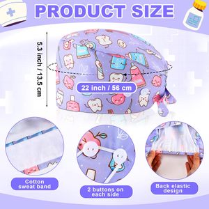 Doctor Hats Unisex Surgical Scrub Caps <b>Nurses</b> Professional Quick Dry Breathable Comfortable Hair Protection Medical Use Worsted - Product Image 2