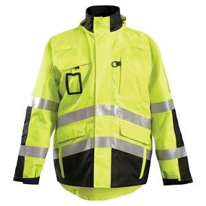 100% Polyester Hi Vis Waterproof Hooded Winter Safety <b>Jacket</b> High Visibility Reflective Workwear Safety <b>Jacket</b> - Product Image 1