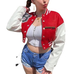 Chaqueta universitaria para mujer, chaqueta de bombardero de béisbol, venta al por mayor, bordado personalizado, Letterman College - Product Image 1