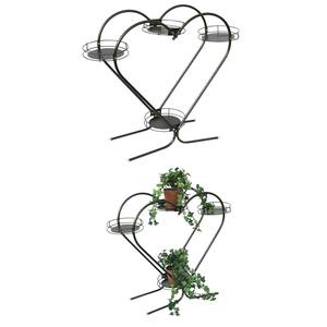 Support à plantes en métal à 2 niveaux, intérieur/extérieur, support à fleurs classique en fer, étagère de présentation, support à plantes haut pour jardin, balcon, décoration de la maison - Product Image 5