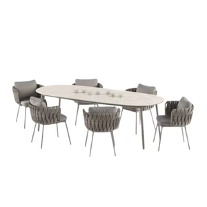 Ensemble table et chaises de salle à manger contemporaines pour restaurant Mobilier de jardin et de salle à manger avec chaises en rotin La meilleure qualité - Product Image 5