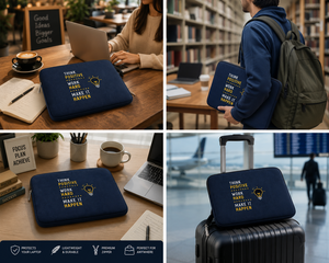 Funda para Portátil de Lona de Algodón de 15.6 Pulgadas con Cierre de Cremallera, Ligera, Duradera, Ecológica, para Protección Diaria del PC de Oficina, Color Azul - Product Image 3