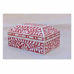 Boîte de rangement de bureau haut de gamme en os incrusté pour accessoires de bureau élégants et boîtes à bijoux de décoration intérieure - Product Image 2