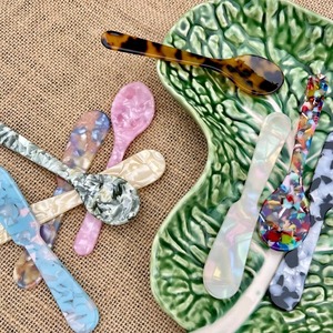 Eco-Friendly Durable Art Resin Spoon for Cafes-Classic Design Short Handle <b>Mirror</b> Polish Creative Colorful Design for Party Use - Product Image 1