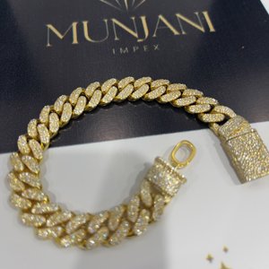 Bracelets et Joncs Personnalisés en Argent Sterling 925 Plaqué Or, Certifiés IGI, Moissanite VVS Taille Brillant 1 carat, Style Hip Hop - Product Image 6