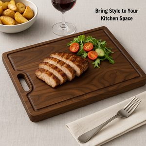 Tabla de cortar de madera de acacia con asas, rectangular, para servir, tabla de picar duradera para cocina - Product Image 3