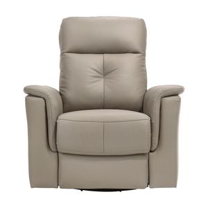 Poltrona Reclinabile Moderna in Pelle Latte con Movimento Girevole e Oscillante, Comoda per Soggiorno, 1 Pezzo - Product Image 2