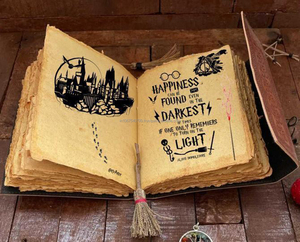Diario de cuero Vintage de Harry Potter para mujer, suministros de brujería, papel de borde antiguo, decoración y herramientas de bruja - Product Image 2