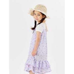 Vestido Estilo Coreano OZKIZ para Niñas, Color Durazno, Chifón con Volantes, Largo hasta la Rodilla, para Niñas de 2 a 7 Años, Moda Infantil de Verano al por Mayor - Product Image 1