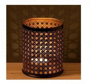 Wholesale Vintage Metal Hollow <b>Tealight</b> Candle Holder Rattan Mesh <b>Lantern</b> Candlestick for Wedding Table Home Decor Candle Holder - Product Image 1