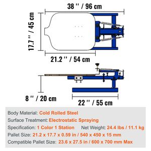 Macchina Serigrafica Monostazione Monocolore 21.2x17.7in con Doppio Strato di Posizionamento - Product Image 5
