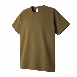 เสื้อยืดพรีเมียมเนื้อหนัก 100% ผ้าฝ้ายสีเขียวมะกอก ขายส่ง เสื้อยืดโอเวอร์ไซส์เรียบๆ สไตล์สตรีทแวร์สำหรับผู้ชาย ผลิตโดยผู้ผลิตเสื้อยืดแบบเรียบๆ - Product Image 4