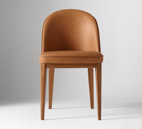 Chaise de salle à manger au design moderne avec revêtement en cuir et structure en bois massif, écologique, pour hôtel et usage domestique