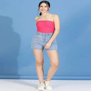Nouveau style short en jean pour femme, couleur unie, short décontracté pour filles, short en jean avec coutures, pantalon d'été, short en jean pour filles, pour hommes, OEM - Product Image 5