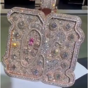 Collier pendentif en argent sterling 925 avec cœur en moissanite, pendentif rond en cristal de diamant pour homme et femme - Product Image 1