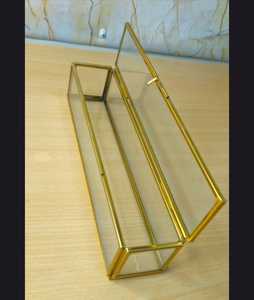 Handmade Brass Glass Box Rectangle <b>Wedding</b> Card Holder <b>Keepsake</b> Jewelry Organizer Box Vintage Clear Glass Display Decorative Box - Product Image 4