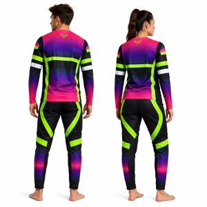 Ensemble Maillot et Pantalon de Motocross 2026 pour Hommes et Femmes – Rose Néon et Violet – Équipement de Course MX Tout-Terrain Respirant pour Enduro et Moto Tout-Terrain - Product Image 2