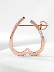 Boucles d'oreilles en or blanc avec diamants, taille brillant rond, design minimaliste, pour femme, à porter au quotidien - Product Image 6