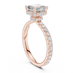 Anillo solitario de diamante cultivado en laboratorio con corte Asscher certificado por GRA para mujer, hecho de oro macizo de 14K, joyería fina a un precio razonable. - Product Image 2